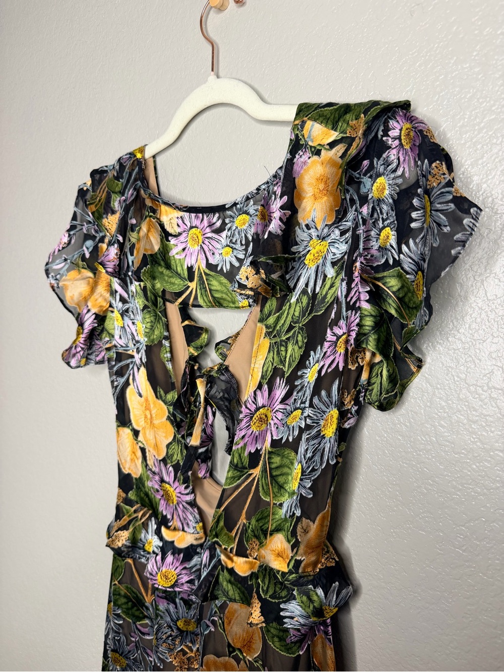 For Love & Lemons Floral Cutout Maxi Dress XS - Picture 7 of 12